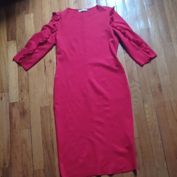 Zara Dresses & Skirts - Zara Red Long Sleeve Dress